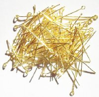 100 1" 24ga Brass Fine Eye Pins